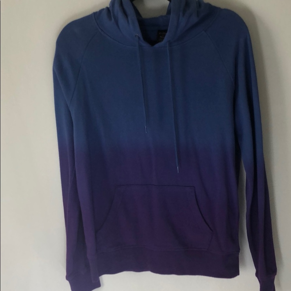 Zine pink and blue ombré hoodie